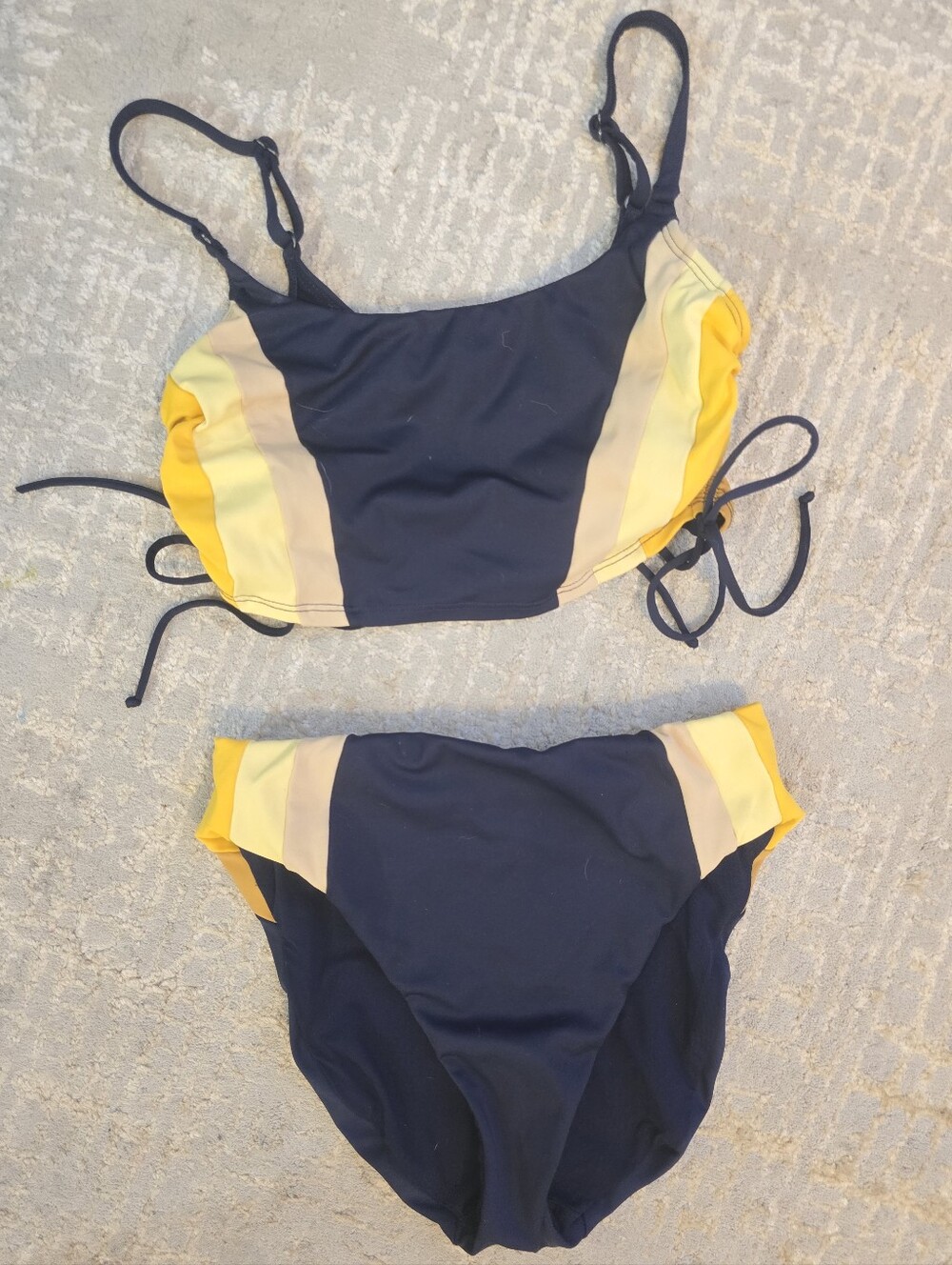 Navy/Yellow ROBIN PICCONE Swim suit BIKINI Top & Bottom